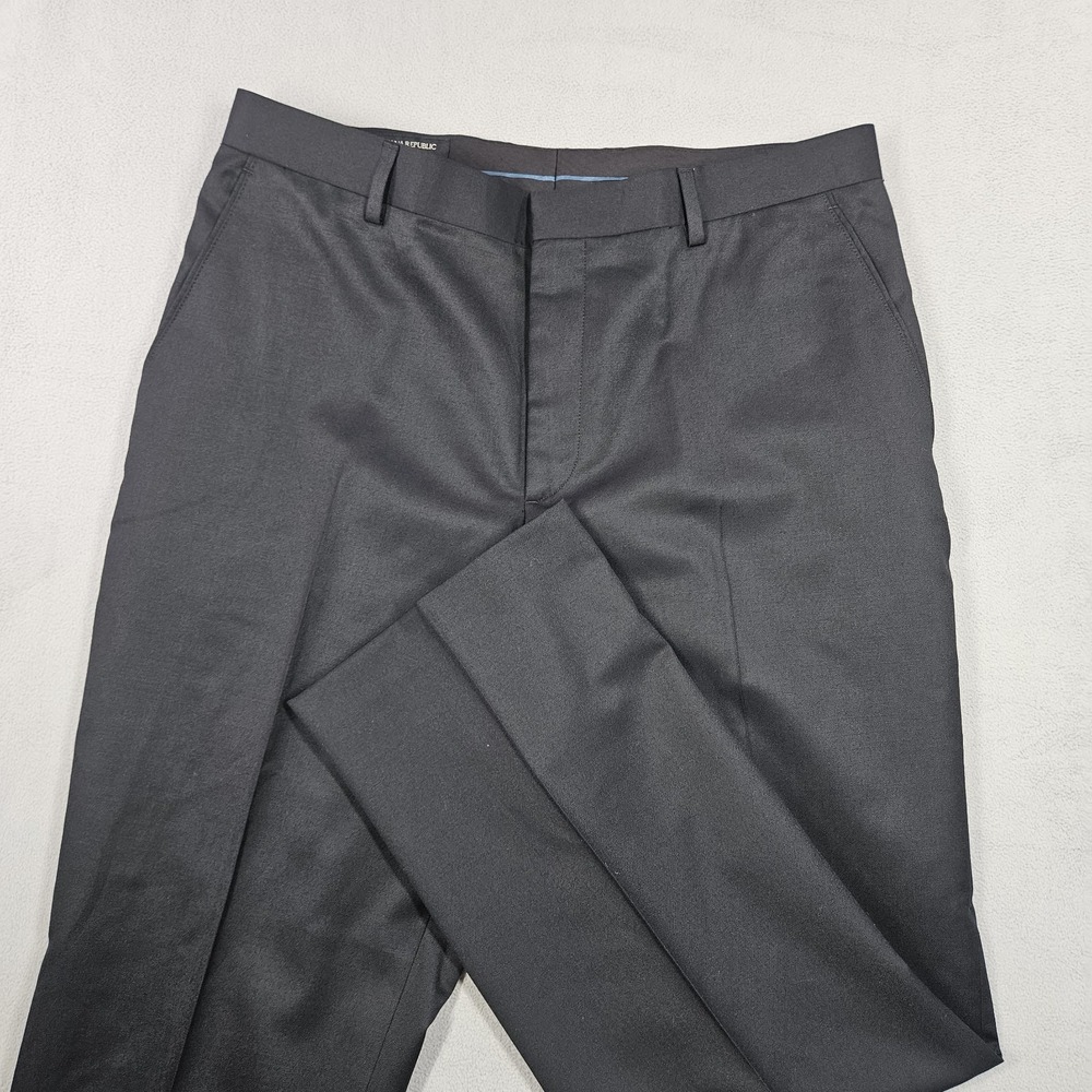 Banana Republic Dress Pants Mens 35x30 Black Tailored Fit Wool Classic Business
